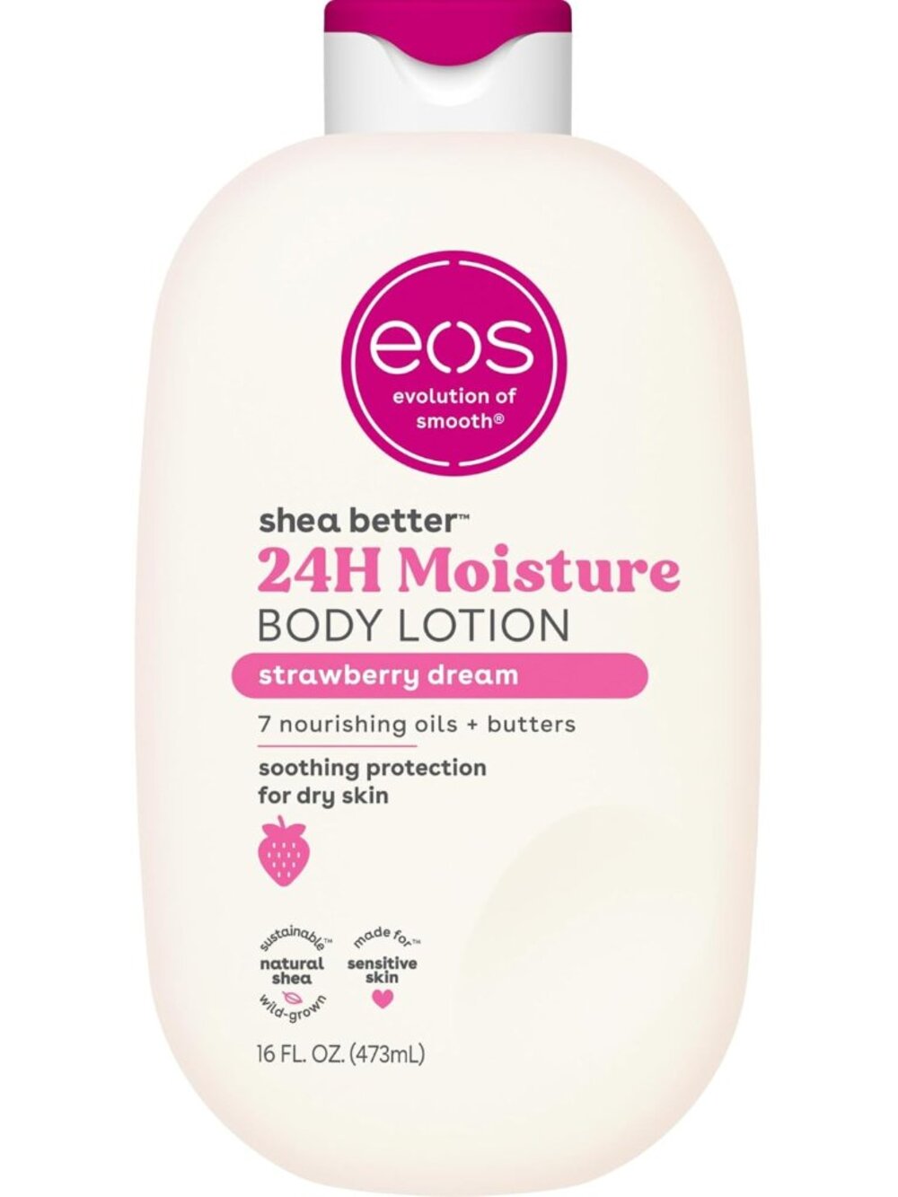 eos Shea Better Body Lotion- Strawberry Dream, with Natural Shea, 16 fl oz